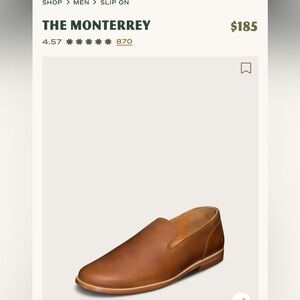 NWT Men’s Monterrey Tecovas Western Slip On in Butterscotch Size 14